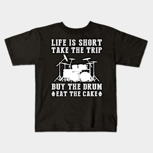 Drumming Wanderlust Cake: Savor Life's Beats and Treats! Kids T-Shirt